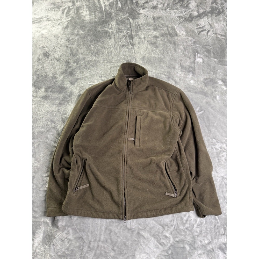 Duluth Trading Company Fleece Jacket Mens Sz M Workwear Olive Green Full Zip